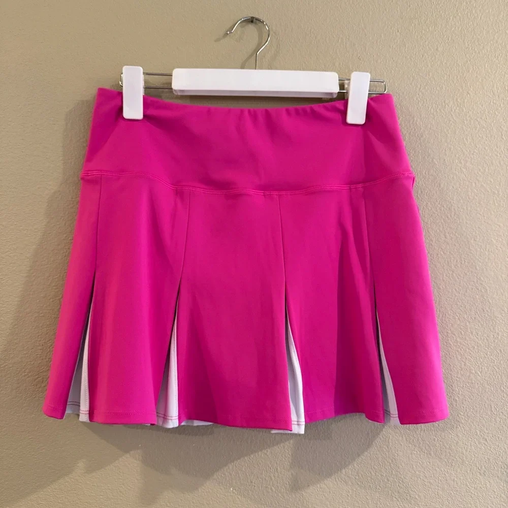 Urban Savage Tennis Skirt Womens Large Pink Pleated Athletic Skort US230 Gym